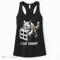I Eat Cement Cursed Cat Funny Oddly Specific Dank Meme Women's Tank Top thumb 0