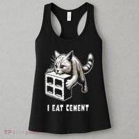 I Eat Cement Cursed Cat Funny Oddly Specific Dank Meme Women's Tank Top thumb 3