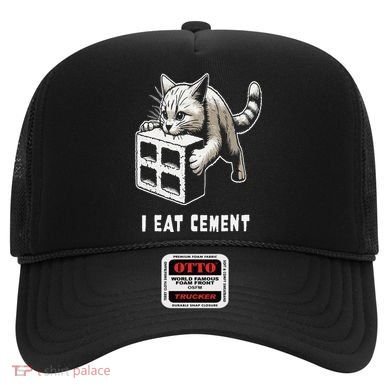 I Eat Cement Cursed Cat Funny Oddly Specific Dank Meme Hat