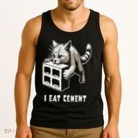 I Eat Cement Cursed Cat Funny Oddly Specific Dank Meme Tank Top thumb 3