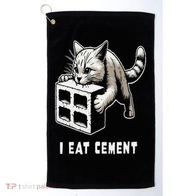 I Eat Cement Cursed Cat Funny Oddly Specific Dank Meme Golf Towel