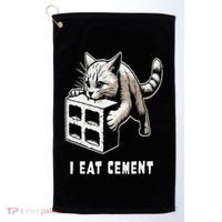 I Eat Cement Cursed Cat Funny Oddly Specific Dank Meme Golf Towel thumb 0