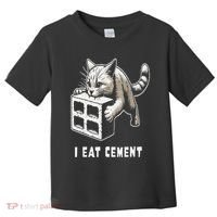I Eat Cement Cursed Cat Funny Oddly Specific Dank Meme Toddler T-Shirt thumb 0