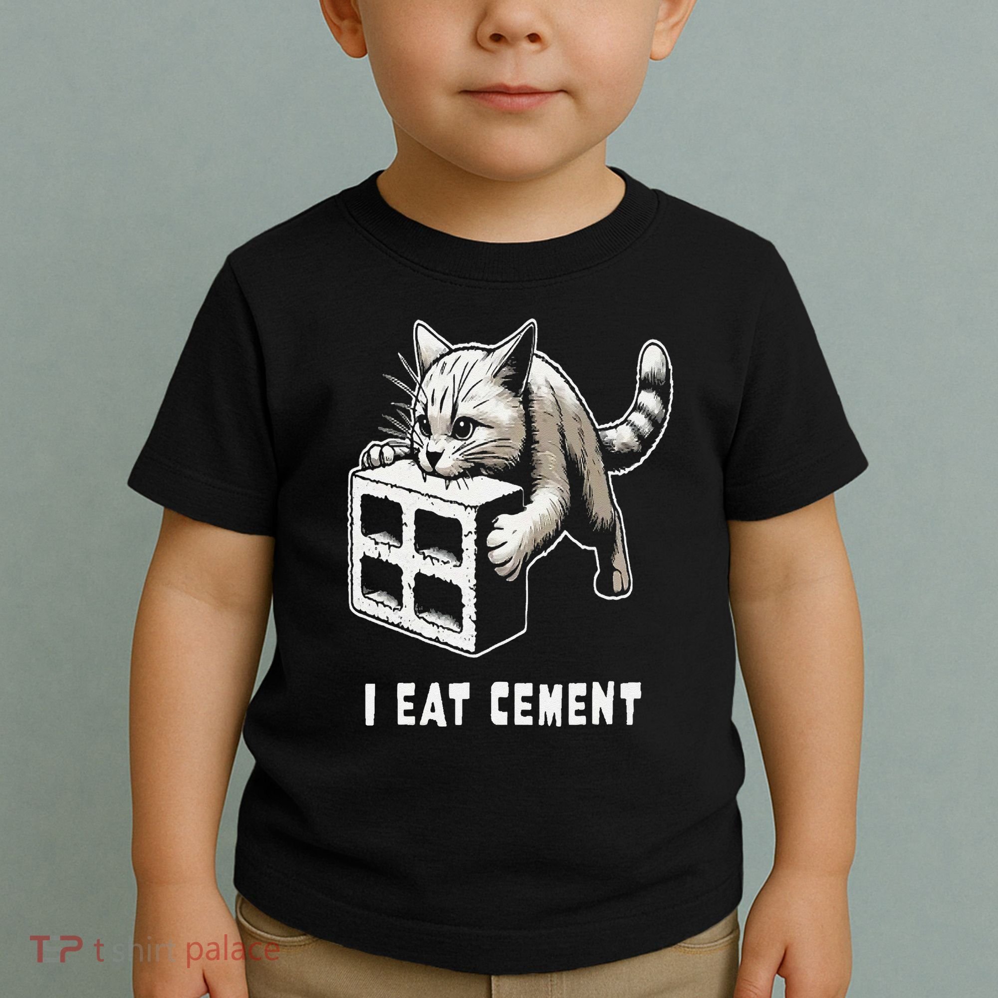 I Eat Cement Cursed Cat Funny Oddly Specific Dank Meme Toddler T-Shirt