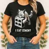 I Eat Cement Cursed Cat Funny Oddly Specific Dank Meme Women's T-Shirt thumb 2
