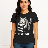 I Eat Cement Cursed Cat Funny Oddly Specific Dank Meme Women's T-Shirt thumb 4