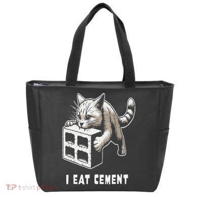I Eat Cement Cursed Cat Funny Oddly Specific Dank Meme Tote Bag