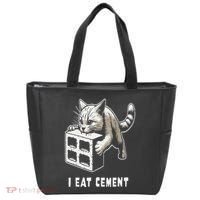 I Eat Cement Cursed Cat Funny Oddly Specific Dank Meme Tote Bag thumb 0