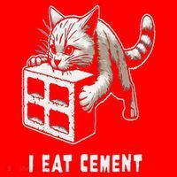 I Eat Cement Cursed Cat Funny Oddly Specific Dank Meme Santa Hat thumb 1