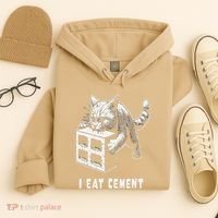I Eat Cement Cursed Cat Funny Oddly Specific Dank Meme Hoodie thumb 4
