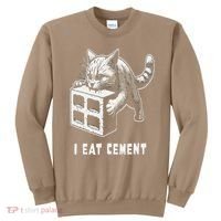 I Eat Cement Cursed Cat Funny Oddly Specific Dank Meme Sweatshirt thumb 0