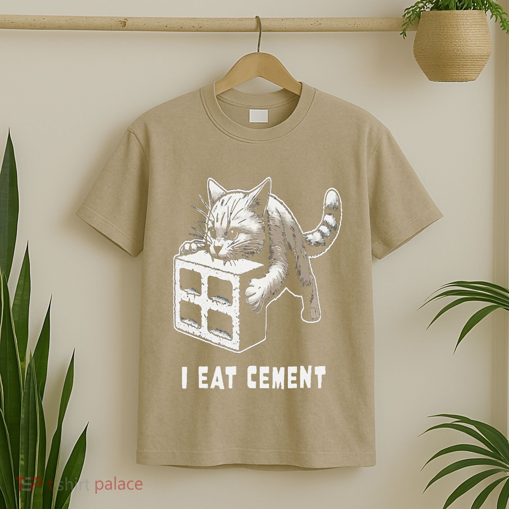 I Eat Cement Cursed Cat Funny Oddly Specific Dank Meme T-Shirt