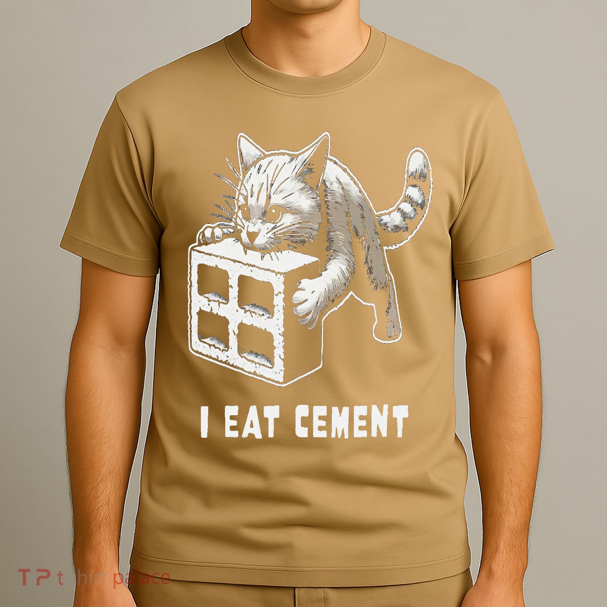 I Eat Cement Cursed Cat Funny Oddly Specific Dank Meme T-Shirt