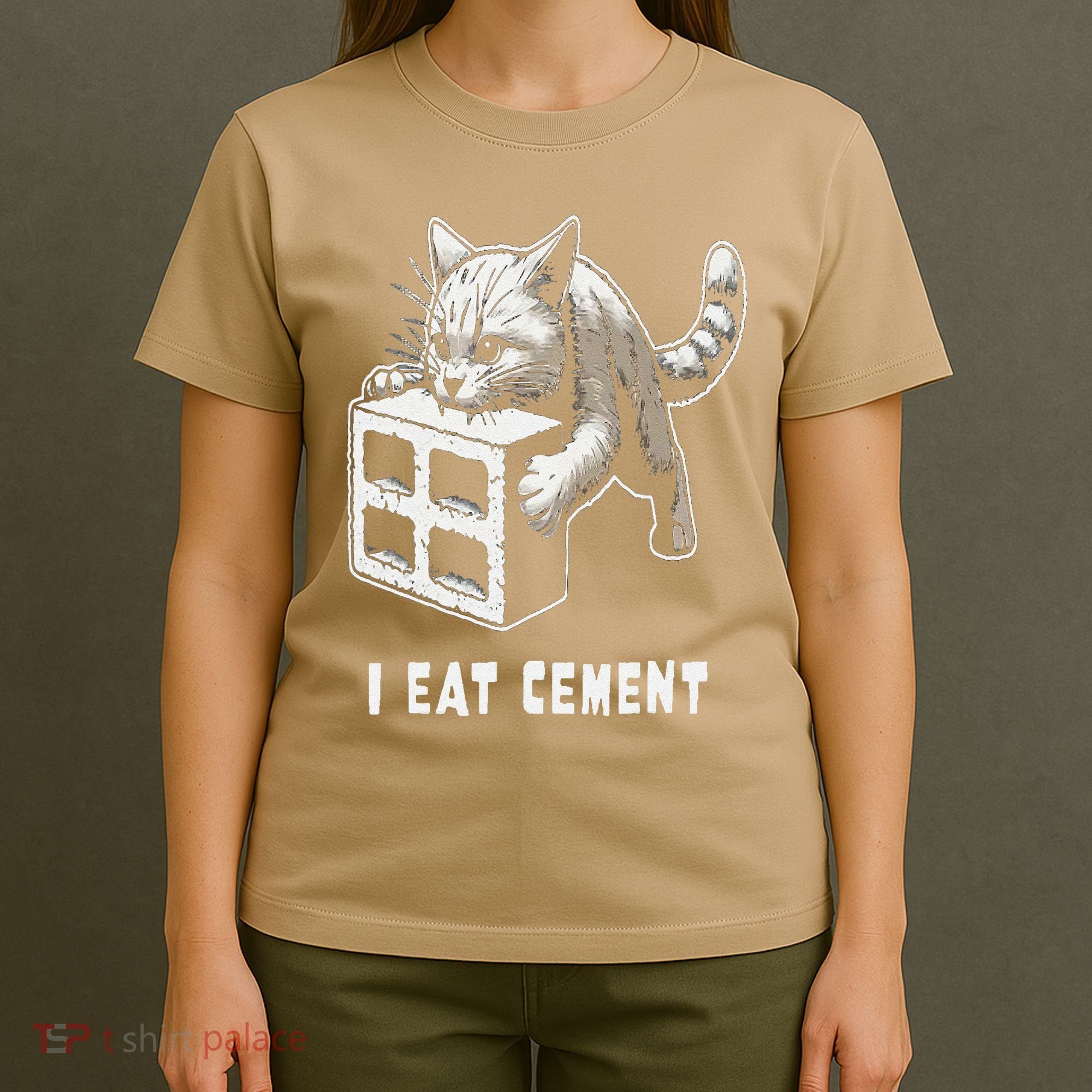 I Eat Cement Cursed Cat Funny Oddly Specific Dank Meme T-Shirt