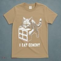 I Eat Cement Cursed Cat Funny Oddly Specific Dank Meme T-Shirt thumb 5