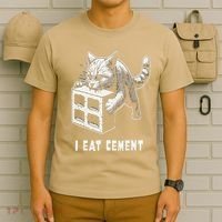 I Eat Cement Cursed Cat Funny Oddly Specific Dank Meme T-Shirt thumb 6