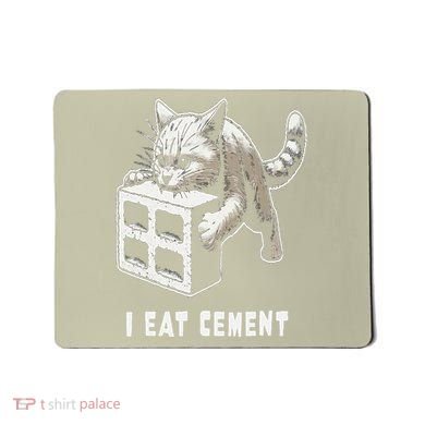 I Eat Cement Cursed Cat Funny Oddly Specific Dank Meme Mousepad