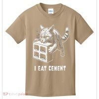 I Eat Cement Cursed Cat Funny Oddly Specific Dank Meme Kids T-Shirt thumb 0
