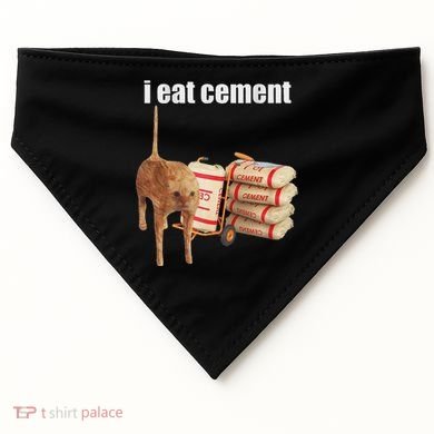 I Eat Cement Cursed Cat Funny Oddly Specific Dank Meme USA-Made Doggie Bandana