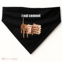I Eat Cement Cursed Cat Funny Oddly Specific Dank Meme USA-Made Doggie Bandana thumb 0