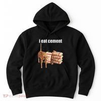 I Eat Cement Cursed Cat Funny Oddly Specific Dank Meme Hoodie thumb 0