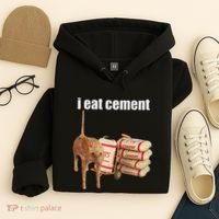 I Eat Cement Cursed Cat Funny Oddly Specific Dank Meme Hoodie thumb 4