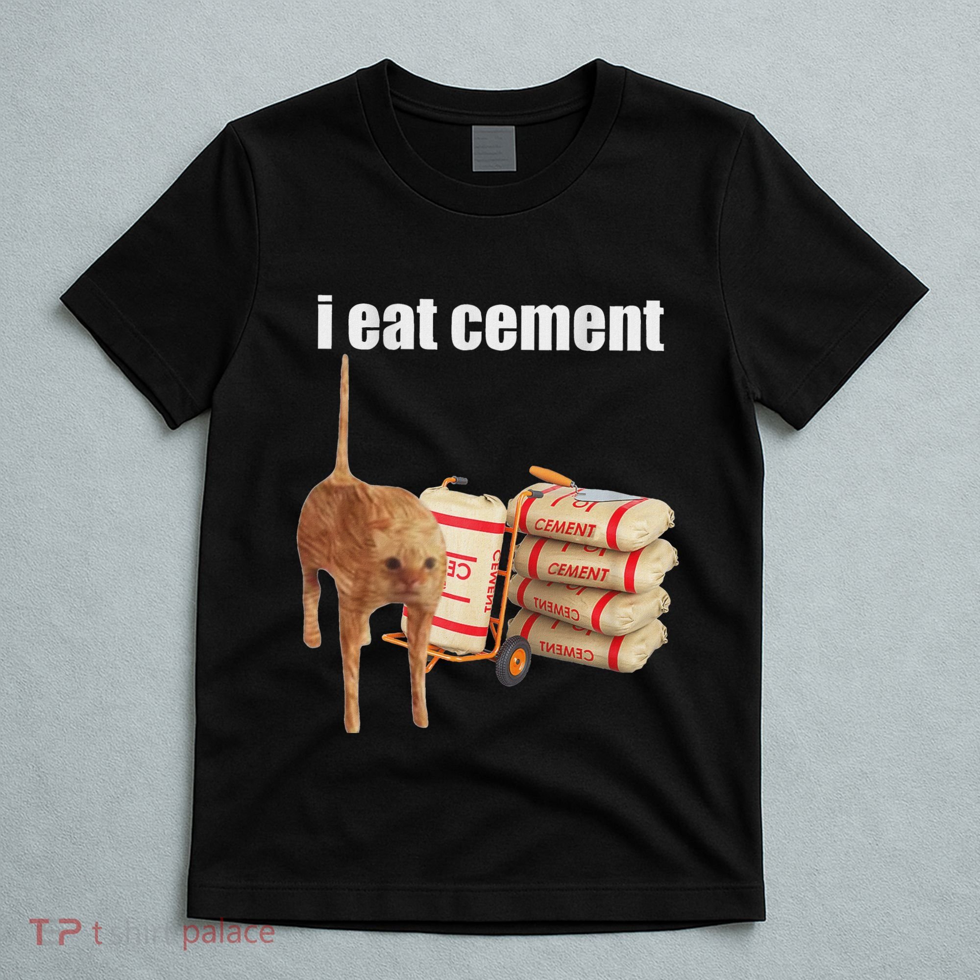 I Eat Cement Cursed Cat Funny Oddly Specific Dank Meme T-Shirt
