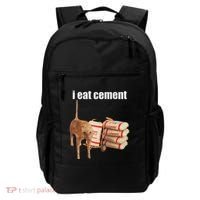 I Eat Cement Cursed Cat Funny Oddly Specific Dank Meme Backpack thumb 0