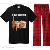 I Eat Cement Cursed Cat Funny Oddly Specific Dank Meme Pajama Set thumb 0