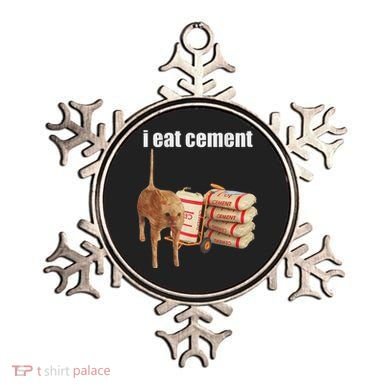 I Eat Cement Cursed Cat Funny Oddly Specific Dank Meme Ornament