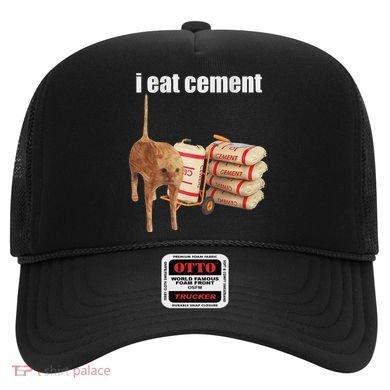 I Eat Cement Cursed Cat Funny Oddly Specific Dank Meme Hat