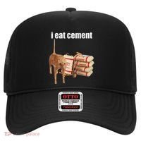 I Eat Cement Cursed Cat Funny Oddly Specific Dank Meme Hat thumb 0