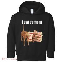 I Eat Cement Cursed Cat Funny Oddly Specific Dank Meme Toddler Hoodie thumb 0