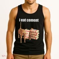 I Eat Cement Cursed Cat Funny Oddly Specific Dank Meme Tank Top thumb 3
