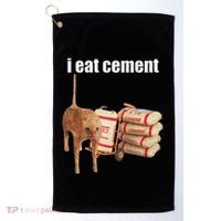 I Eat Cement Cursed Cat Funny Oddly Specific Dank Meme Golf Towel thumb 0