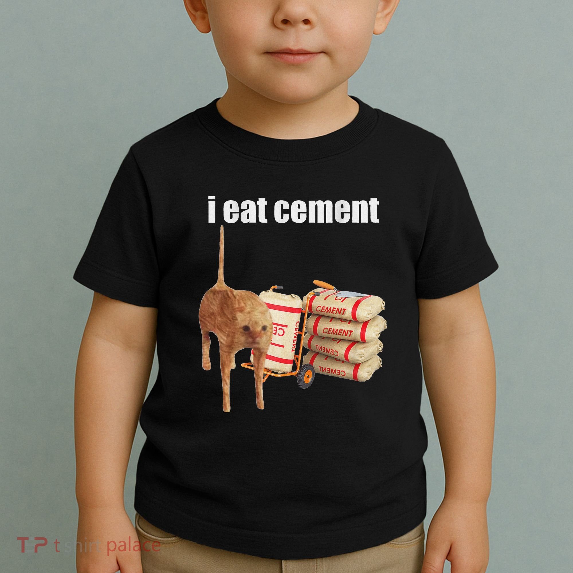 I Eat Cement Cursed Cat Funny Oddly Specific Dank Meme Toddler T-Shirt