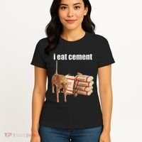 I Eat Cement Cursed Cat Funny Oddly Specific Dank Meme Women's T-Shirt thumb 4