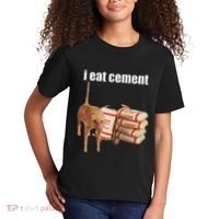 I Eat Cement Cursed Cat Funny Oddly Specific Dank Meme Kids T-Shirt thumb 2