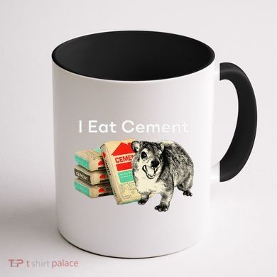 I Eat Cement Cursed Hyrax Funny Oddly Specific Dank Meme Coffee Mug back