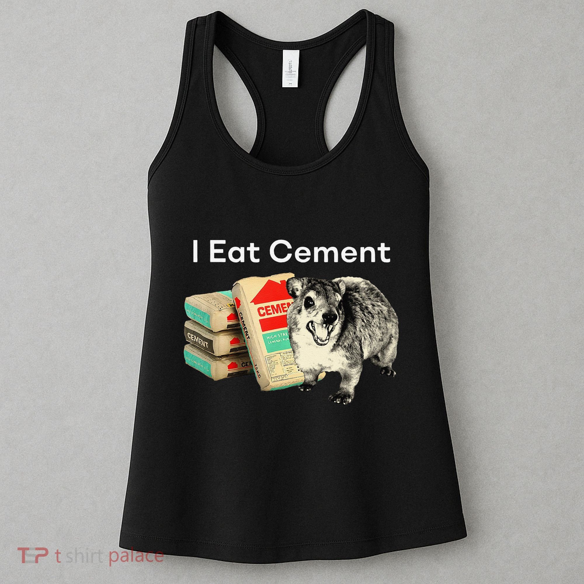 I Eat Cement Cursed Hyrax Funny Oddly Specific Dank Meme Women's Tank Top