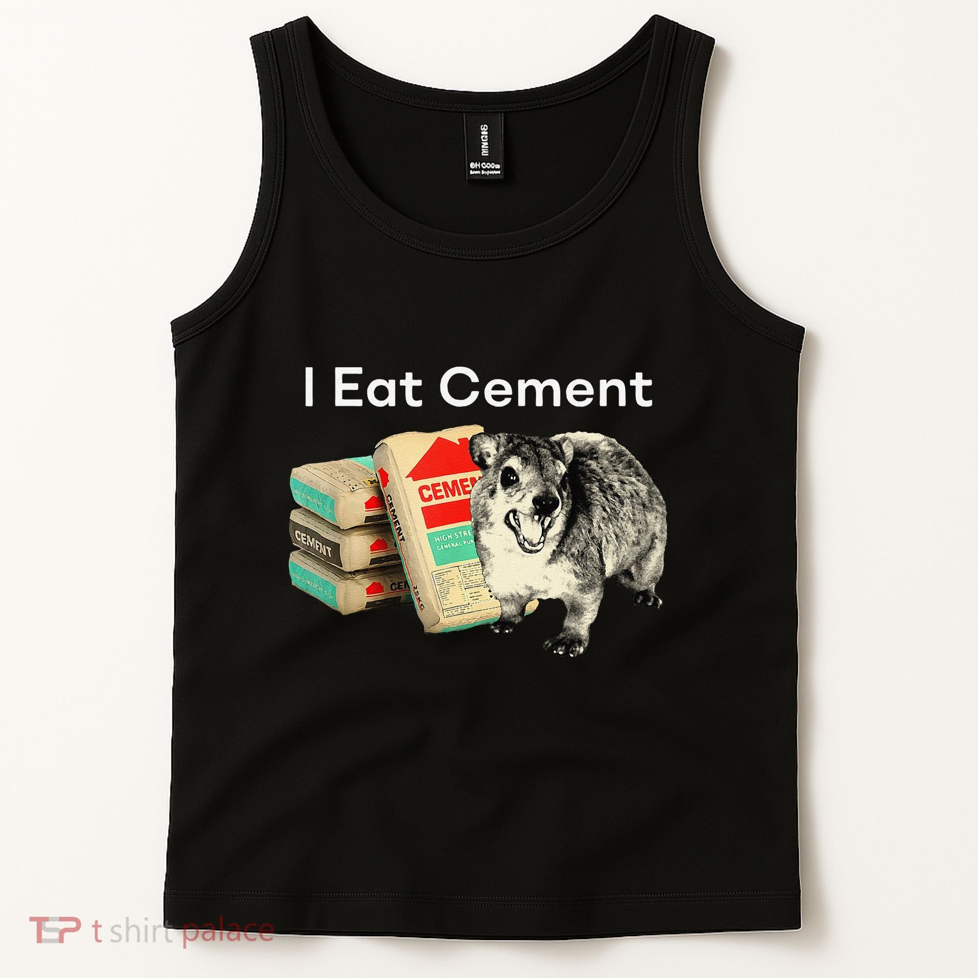 I Eat Cement Cursed Hyrax Funny Oddly Specific Dank Meme Tank Top