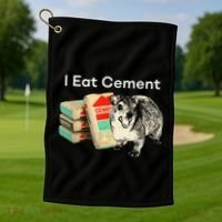 I Eat Cement Cursed Hyrax Funny Oddly Specific Dank Meme Golf Towel thumb 1