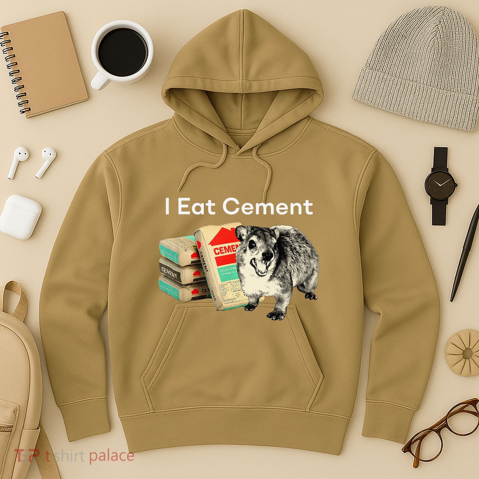 I Eat Cement Cursed Hyrax Funny Oddly Specific Dank Meme Hoodie