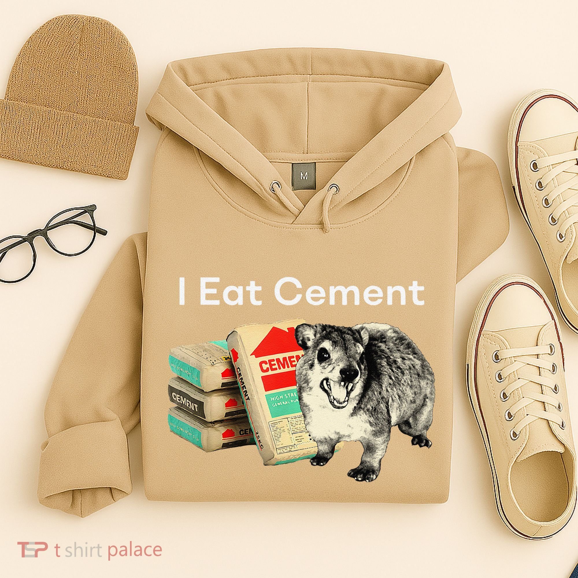 I Eat Cement Cursed Hyrax Funny Oddly Specific Dank Meme Hoodie