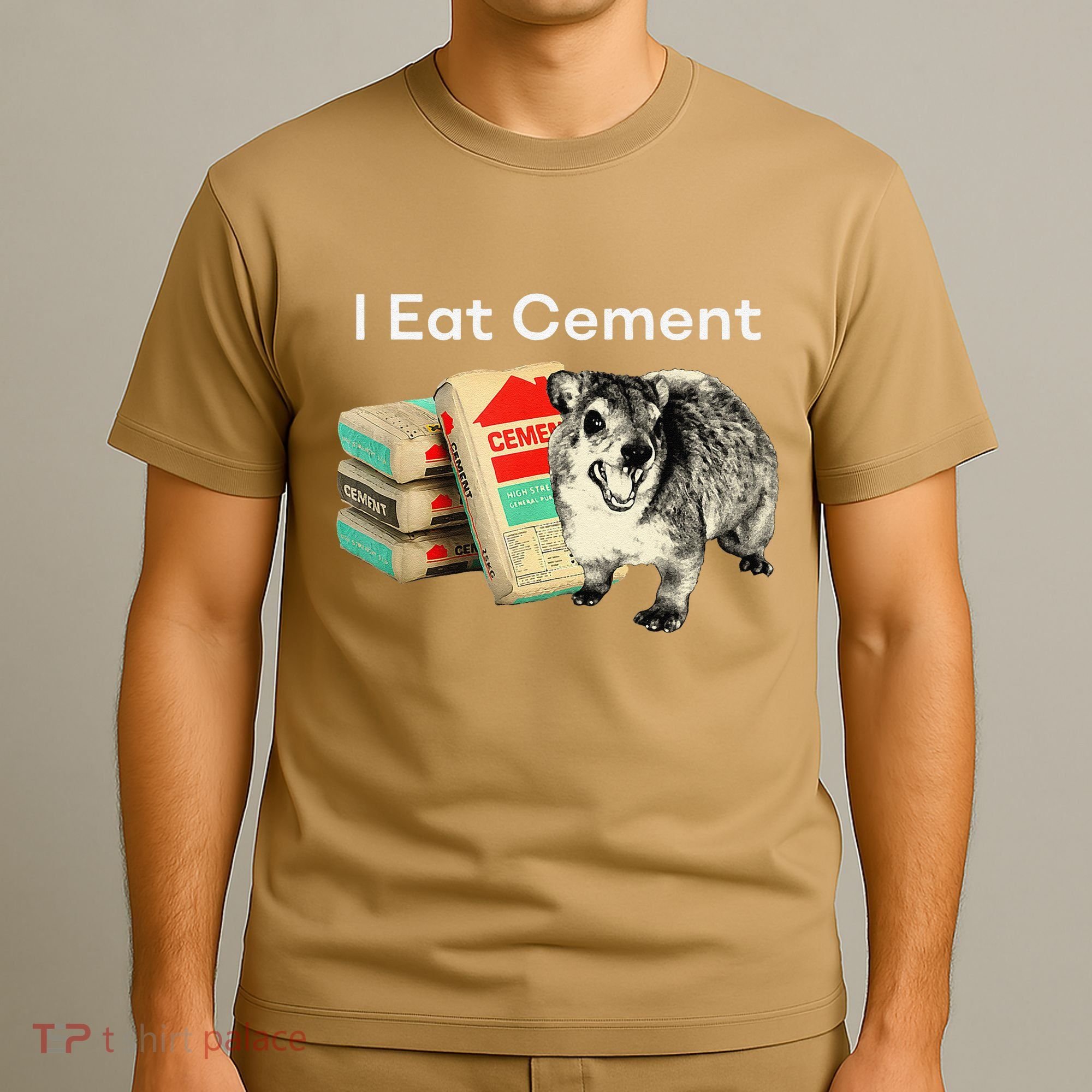 I Eat Cement Cursed Hyrax Funny Oddly Specific Dank Meme T-Shirt
