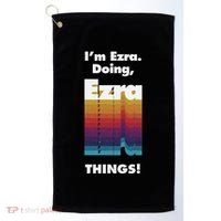 I'm Ezra Doing Ezra Things Funny Birthday Name Grunge Golf Towel thumb 0
