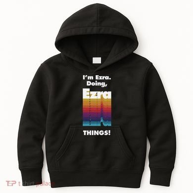 I'm Ezra Doing Ezra Things Funny Birthday Name Grunge Kids Hoodie