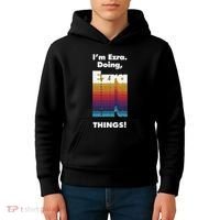 I'm Ezra Doing Ezra Things Funny Birthday Name Grunge Kids Hoodie thumb 4