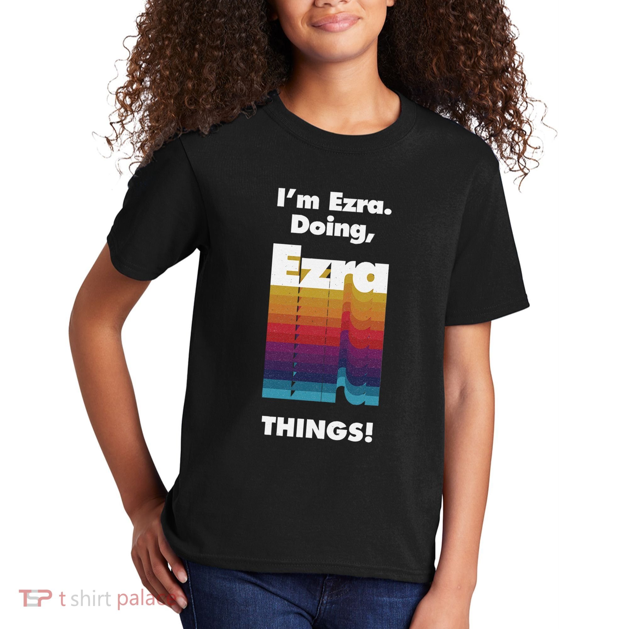 I'm Ezra Doing Ezra Things Funny Birthday Name Grunge Kids T-Shirt