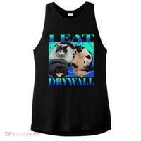 I Eat Drywall Funny Fat Cats Funny Hard Cat Silly Meme Ladies PosiCharge Tri-Blend Wicking Tank thumb 0